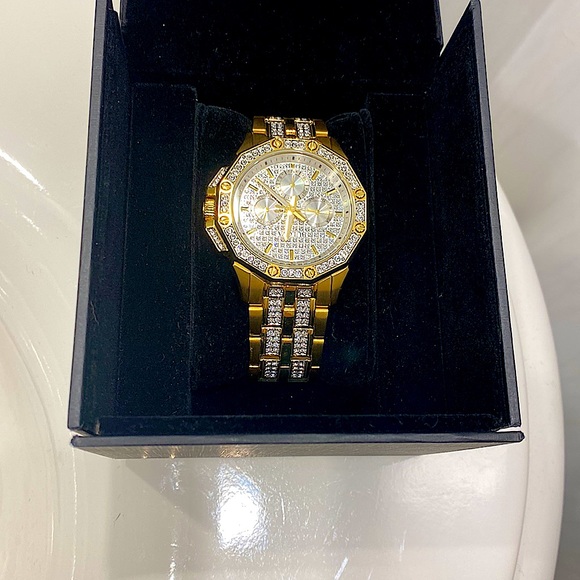 Men’s OCTAVA CRYSTAL BULOVA stainless steel gold watch 43mm - Picture 7 of 11